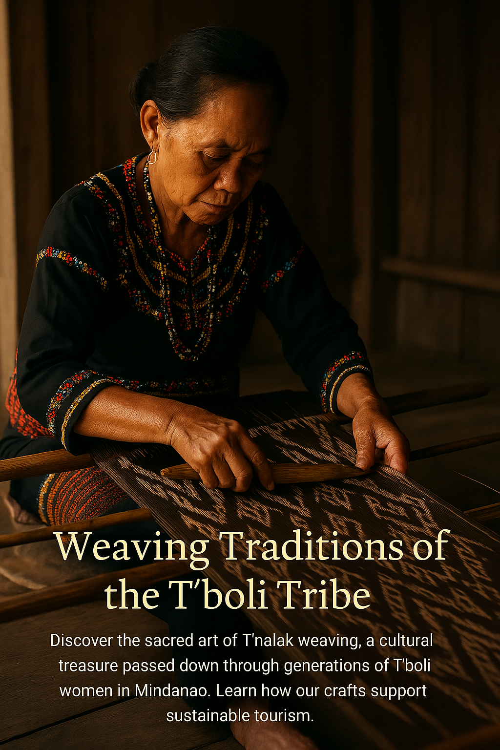 Filipino weaver at work
